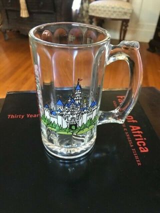Disneyland Vintage Mug Glass Sleeping Beauty Castle Classic Clear