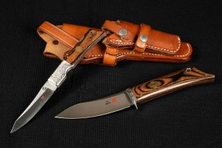 Ultra Rare Al Mar Gunstock Knife Set With Engraving By Robert Valade