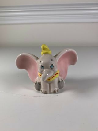 Vintage Disney Dumbo Baby Elephant Crackle Glaze Ceramic Collectible Figurine