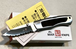 Vintage Al Mar Teacher Seki Japan Folding Pocket Dagger Knife Box Papers