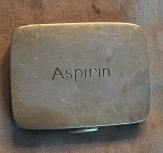 Vintage Sterling Silver R.  Blackinton North Attleboro,  Ma.  Aspirin,  Box.