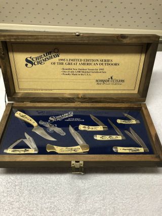 Vintage Schrade Scrimshaw 1995 Limited Edition Series Of The Great Outdoors