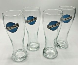 Blue Moon 16 Oz Pint Lager Beer Glasses - Set Of 4 - -