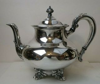 Reed & Barton Regent Pattern Footed Silverplate Teapot 5600 Ready To Use
