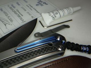 Limited Edition Chris Reeve Carbon Fiber Blue Large Sebenza 21 Folding Knife
