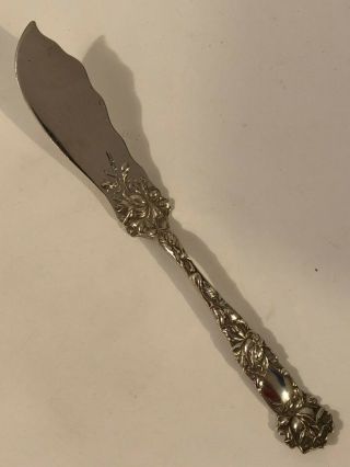 Bridal Rose By Alvin Sterling Silver Master Butter Knife Flat Handle