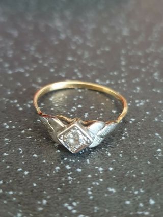 18ct Gold & Platinum Elegant Vintage Diamond Ring