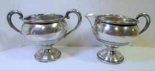 Vintage Mueck Carey Sterling Silver Creamer & Sugar Bowl Weighted 3258 240 Grs