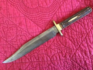 Antique Joseph Rodgers & Sons Victorian Bowie Knife With Sheath " Rare "