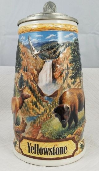1999 Budweiser Yellowstone America The Lidded Stein 3rd In Series