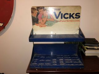 Vintage Metal Vicks Medicine Store Display Rack Sign VapoRub Cough Syrup Sinex, 2