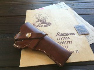 Vintage George Lawrence Brown Leather Holster For Ruger Bearcat 4 ".  22 Revolver
