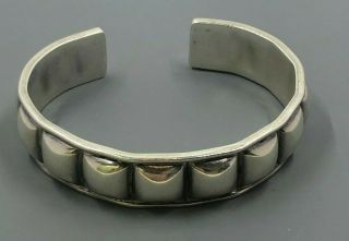 Vintage Taxco Sterling Silver Cuff Bracelet,  37 Grams 6 1/2 "