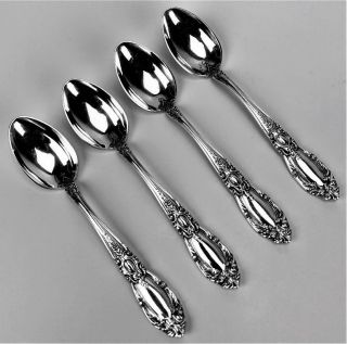 Set 4 Towle Sterling Silver 925 King Richard Art Deco Demitasse Teaspoon Spoons