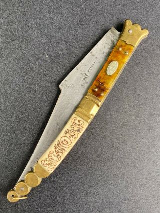 Fine Large 19th Century Spanish Navaja Fighting Knife - Makers Mark