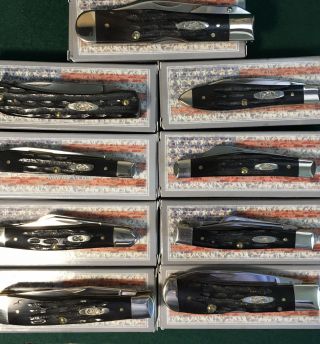 9 Case Xx Buffalo Horn Knives W/ Boxes & Paperwork (better Check This Out)