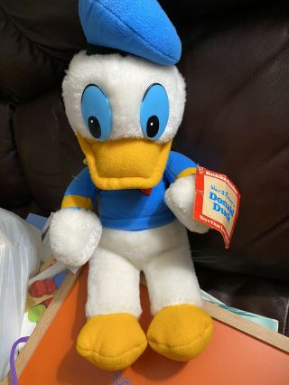 Vintage Donald Duck Plush Stuffed Animal Walt Disney Knickerbocker Blue Sailor