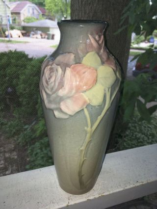 Vintage Weller Art Pottery - Large Etna Roses Vase.