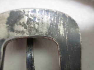 Vintage Sterling Silver 10K Gold ranger belt buckle on tooled leather belt sz 40 3