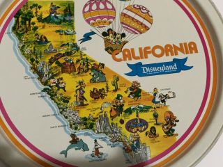 Vintage Disneyland California Metal Serving Tray Disney Souvenir Collectible