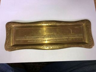 Vintage Early 1900s Emerson Brantingham Farm Tractor Tray Brass Plaque Rockford