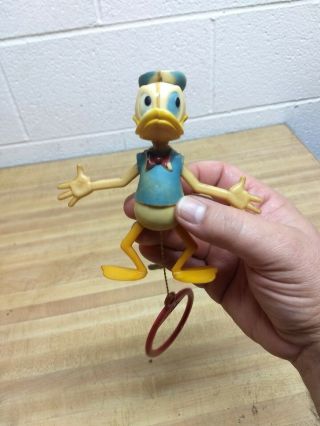 Vintage Donald Duck Jumpkins Action Pull Toy,  Walt Disney Productions