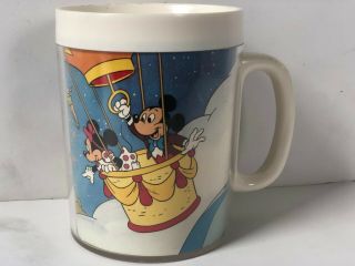 Vintage Walt Disney World Souvenir Thermo - Serv Plastic Coffee Mug Cup Insulated
