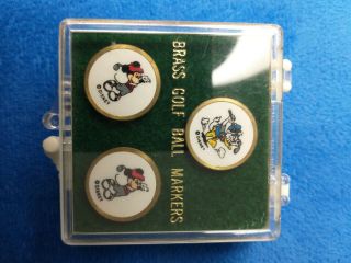 Mickey Mouse Brass Golf Ball Markers
