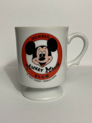 Vintage Mickey Mouse Club Member Coffee Cup Mug Walt Disney Prdtn Made In Japan
