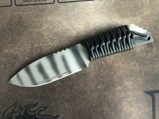 Rare Strider Mfs Fixed Blade Knife W/ Flat Grind Tiger Stripe Blade