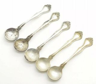 Vintage Sterling Silver Westmorland George & Martha Salt Spoons Set Of Five 5