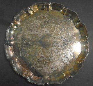 Vintage Towle Ep Silver Plate Large Round Serving Platter 16.  5 "