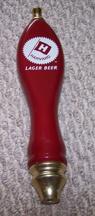 Vintage Harvard Lager Beer 2 Sided Tap Handle 11.  5 Inches Tall