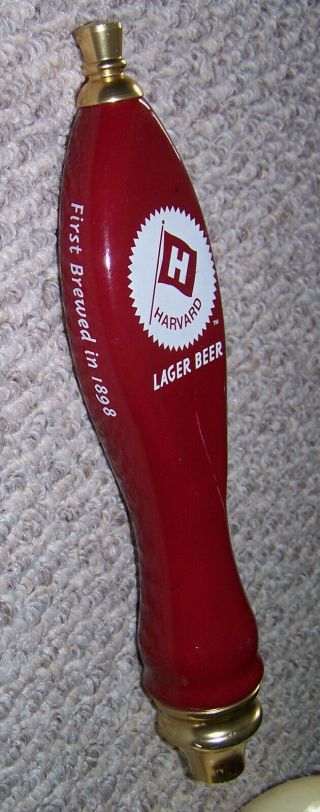 Vintage Harvard Lager Beer 2 Sided Tap Handle 11.  5 Inches Tall 2