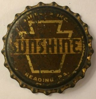 Sunshine Beer Bottle Cap; 1946 - 51; Reading,  Pa; Pa Tax Seal Keystone; Cork