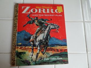 Zorro And The Secret Plan,  A Little Golden Book,  1958 (vintage Walt Disney)