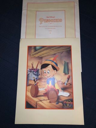 1993 Walt Disney Pinocchio Exclusive Commemorative Lithograph