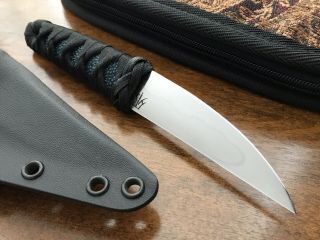 Gary Bradburn Custom Fixed Blade Knife Japanese Style Tanto Rayskin Handle Hamon