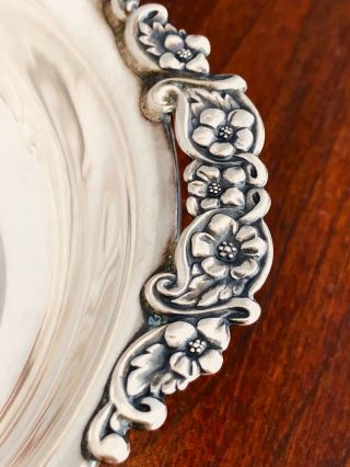 - POOLE STERLING SILVER BOWL WITH FLORAL HANDLES PATTERN 101 NO MONOGRAM 3