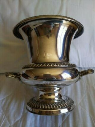 Vintage Silver Plated Large Wine Champagne Cooler Ice Bucket.