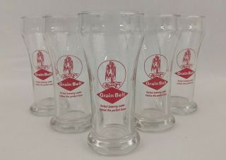 Set Of 5 Vintage Grain Belt Beer Glasses Pilsner Small Chaser Clear Libbey Glass