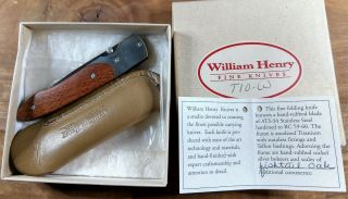 William Henry Fine Knives T10 Lancet Australian Fishtail Oak