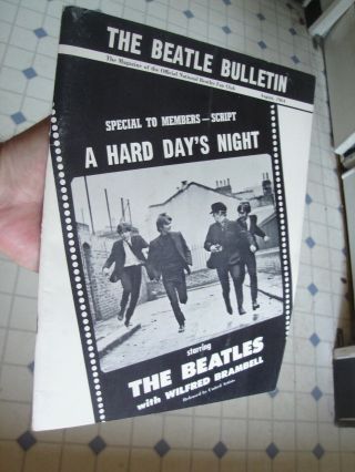 Vintage Beatles Official 1964 Beatles Fan Club Bulletin A Hard Day’s Night Movie
