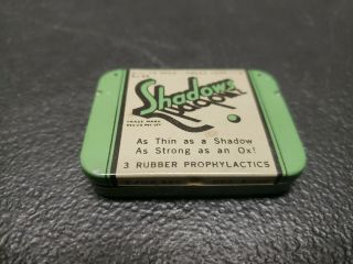 Vintage Shadows Condom Tin Rubbers Prophylactics Wtrojan 