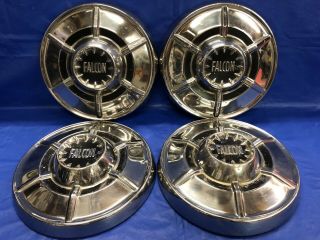 Vintage Set Of Four 1964 - 65 Ford Falcon Dog Dish Hubcap