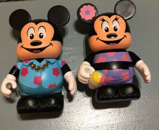 Disney Vinylmation 3 " Hawaii Aulani Exclusive Minnie Mickey Mouse Figurines