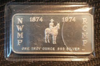 1974 Vintage Nwmp Rcmp Royal Candian Mounted Police Silver Bar Serial 01642 Pmp