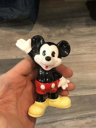 Vintage Painted Ceramic Walt Disney Japan Mickey Mouse Figure