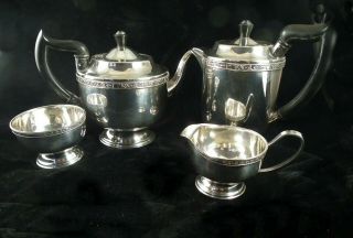 Viners Top Quality Alpha Silver Plate 4 Piece Tea Service