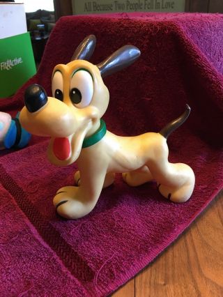 Vintage Pluto Rubber Toy Doll Walt Disney Productions Squeak Toy